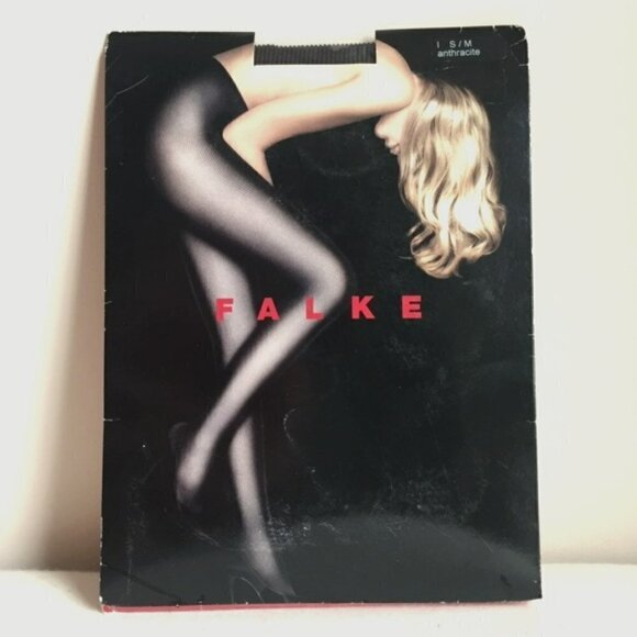 Falke Fine Rib Tights Anthracite - Dark Grey / Near Black - Picture 1 of 6